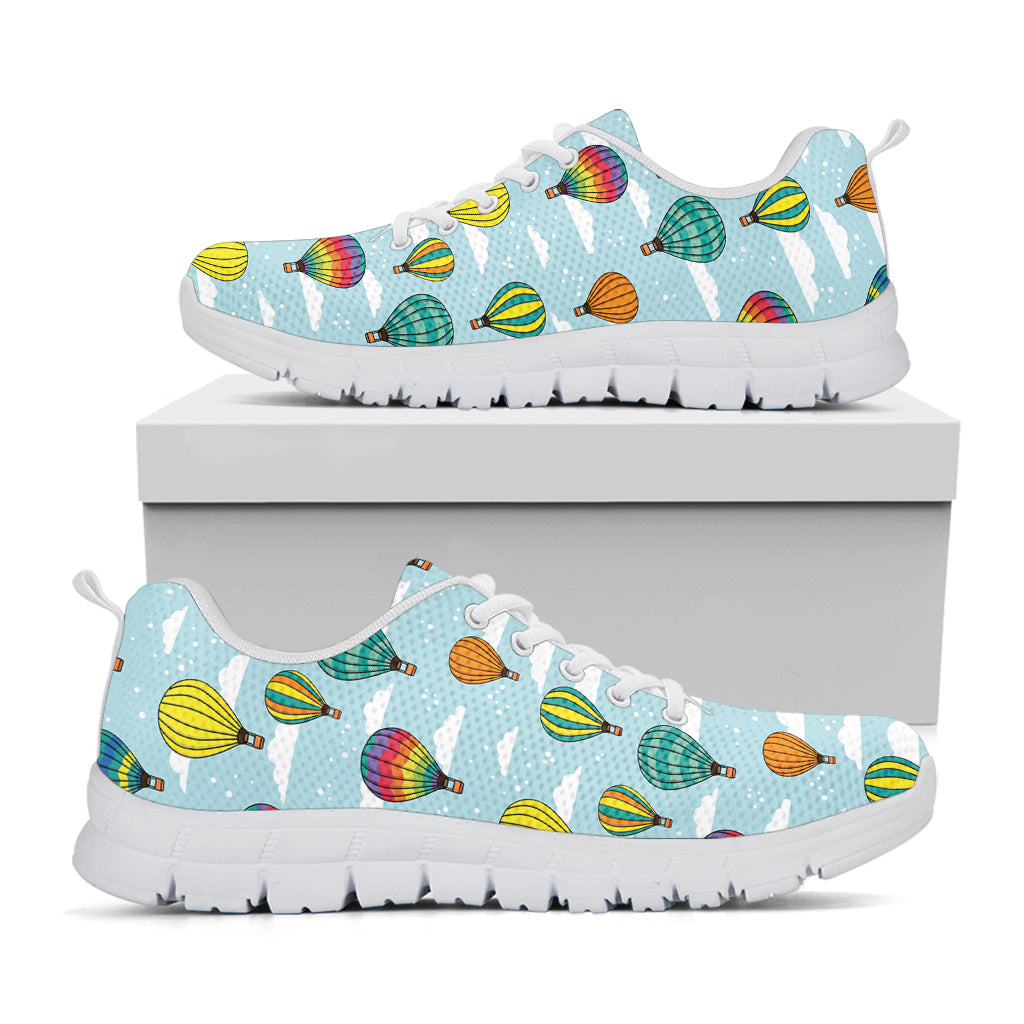 Colorful Air Balloon Pattern Print White Sneakers