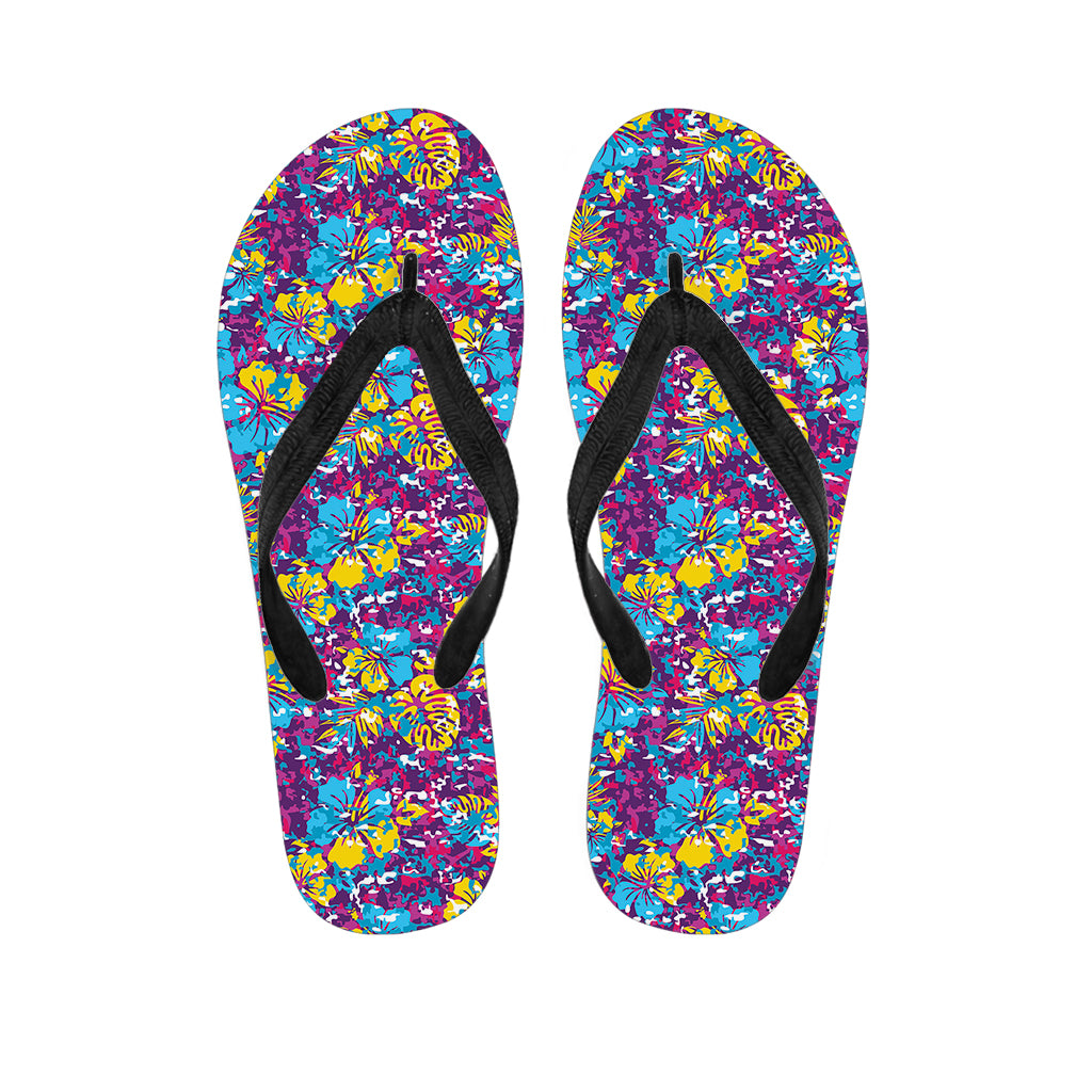 Colorful Aloha Camouflage Flower Print Flip Flops