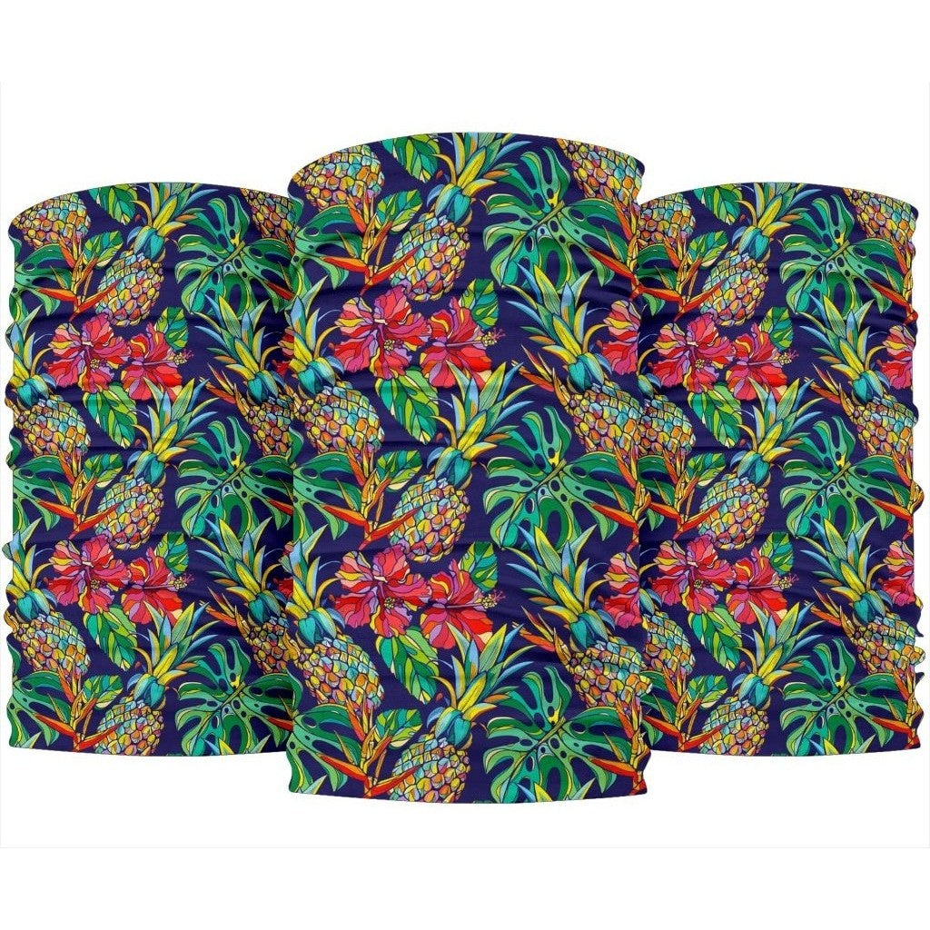 Colorful Aloha Pineapple Pattern Print 3-Pack Bandanas