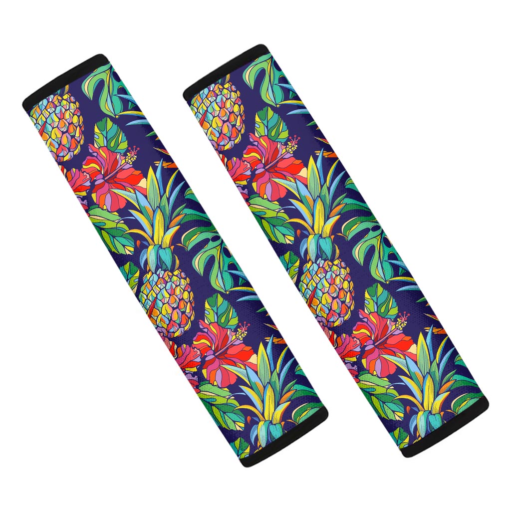 Colorful Aloha Pineapple Pattern Print Car Seat Belt Covers