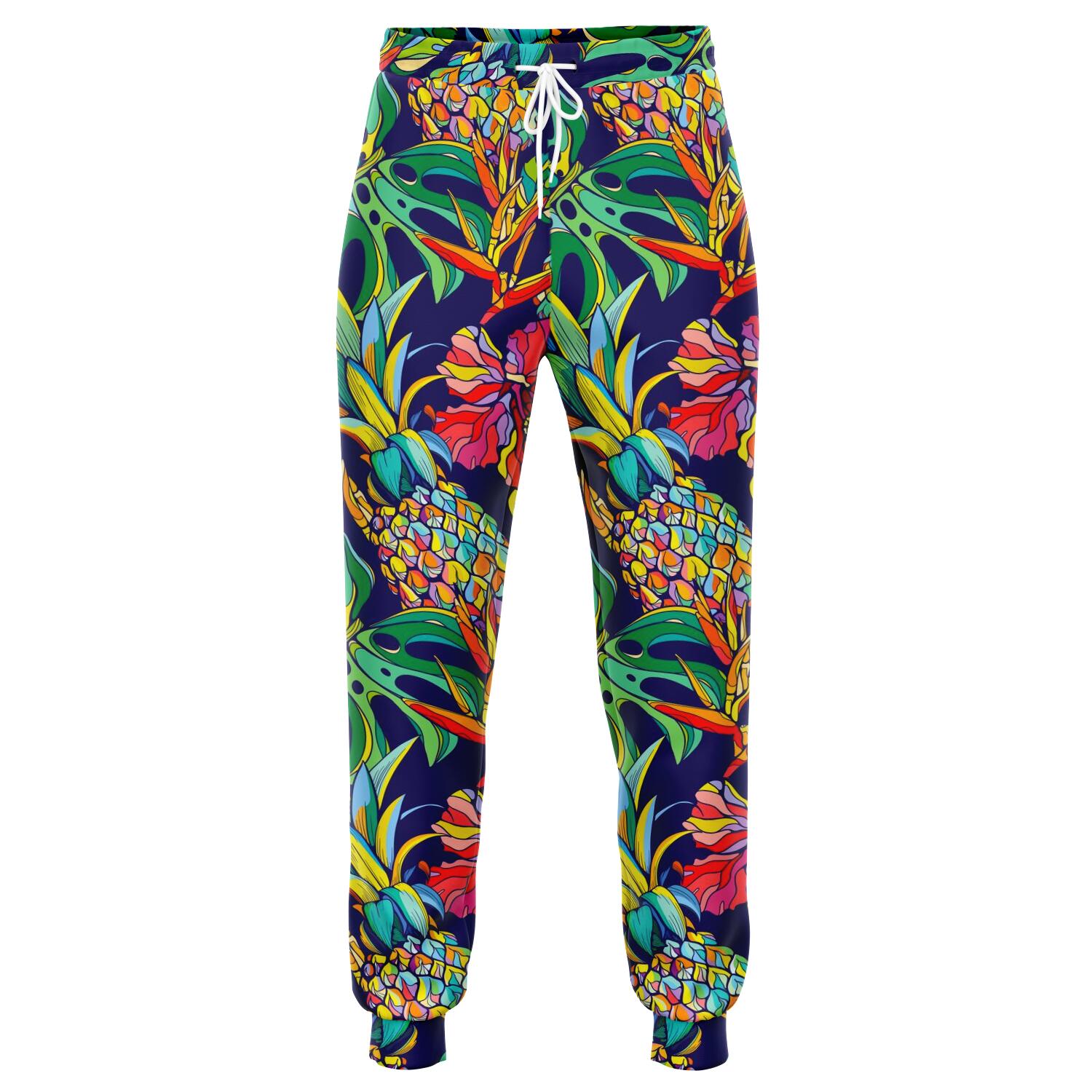 Colorful Aloha Pineapple Pattern Print Jogger Pants