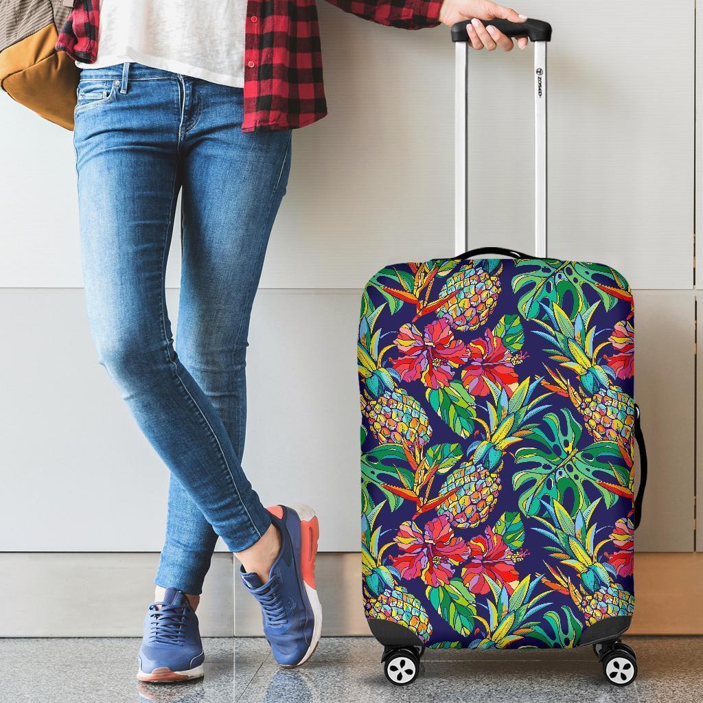 Colorful Aloha Pineapple Pattern Print Luggage Cover