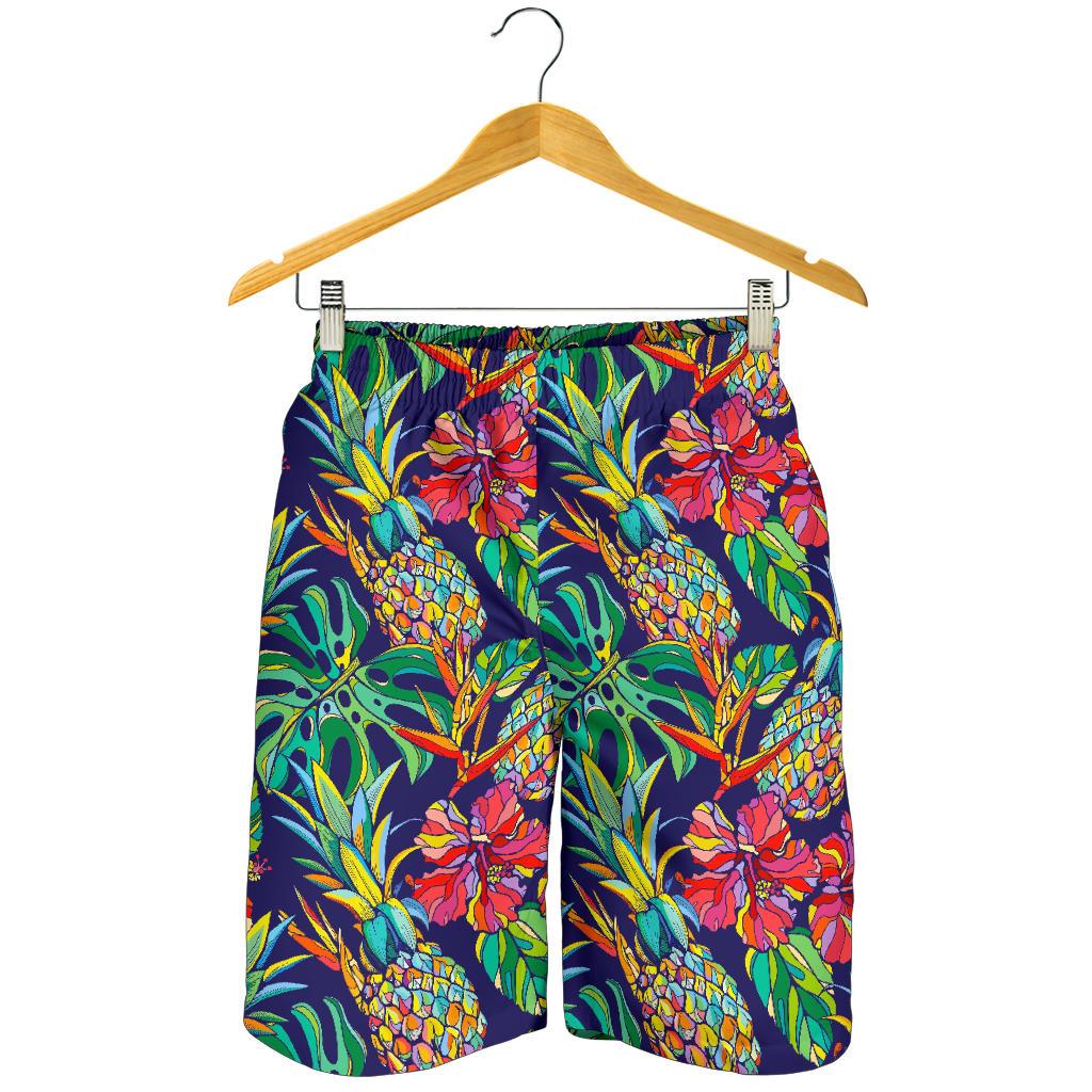 Colorful Aloha Pineapple Pattern Print Men's Shorts