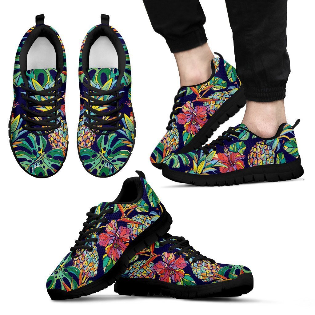 Colorful Aloha Pineapple Pattern Print Men's Sneakers