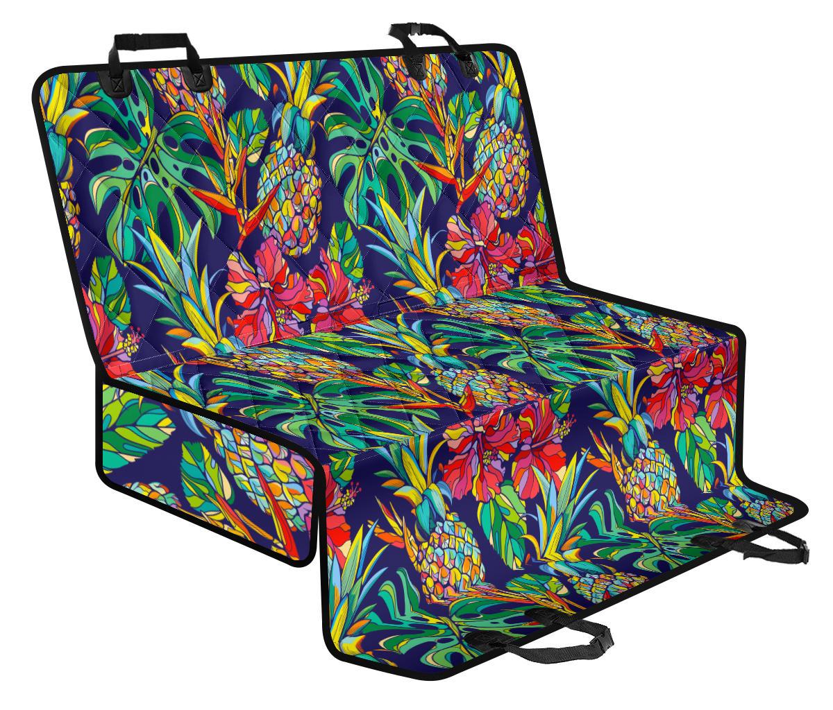 Colorful Aloha Pineapple Pattern Print Pet Car Back Seat Cover