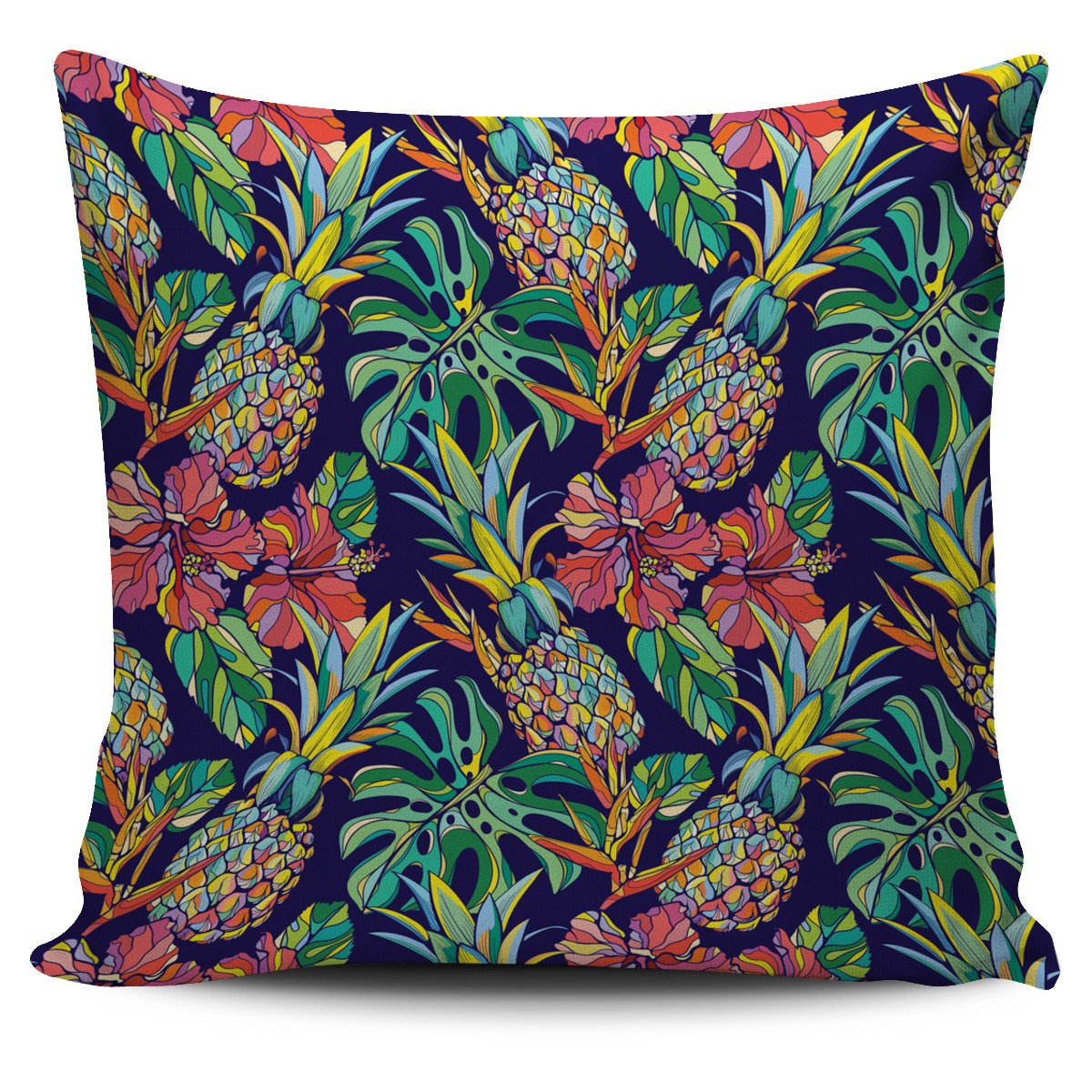 Colorful Aloha Pineapple Pattern Print Pillow Cover