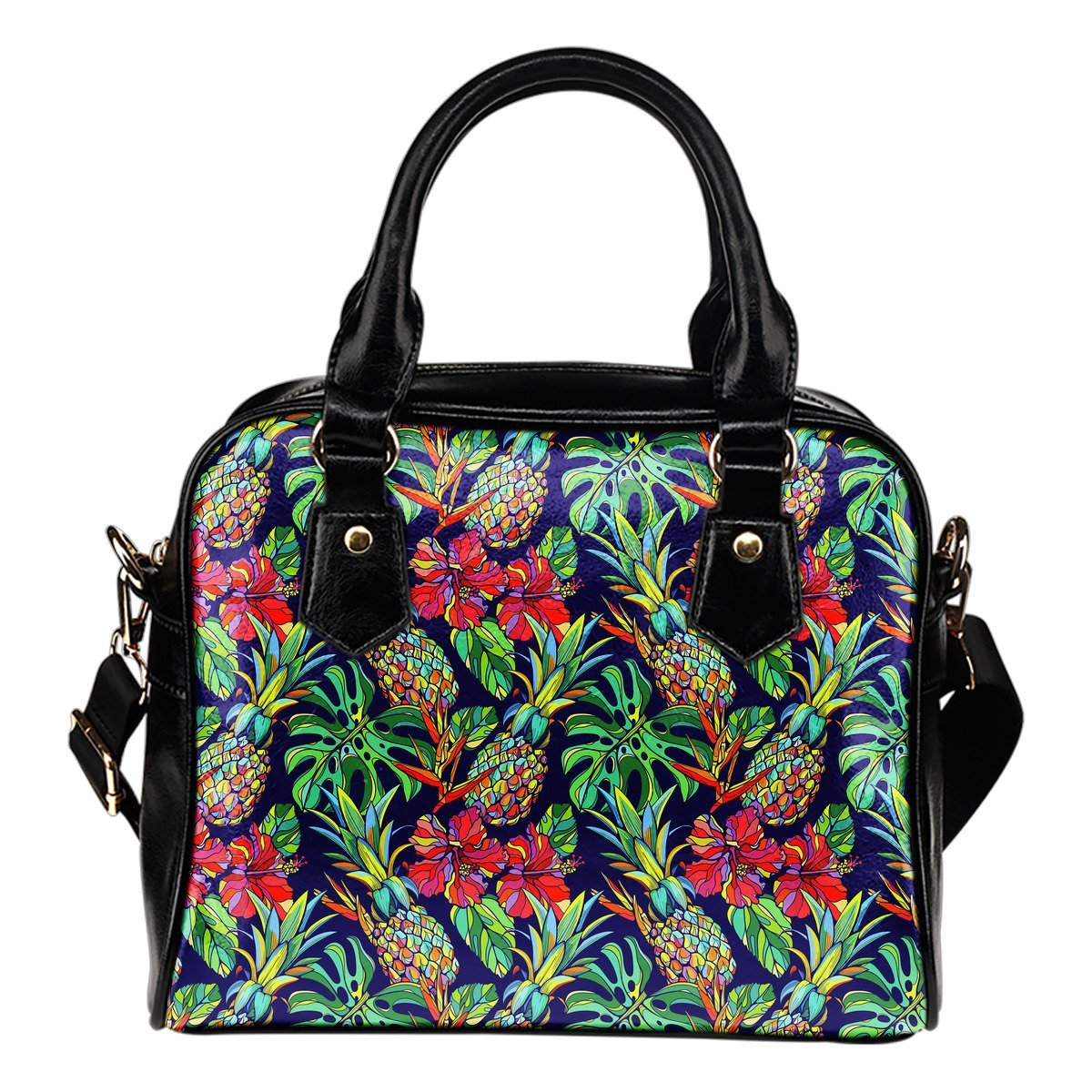 Colorful Aloha Pineapple Pattern Print Shoulder Handbag