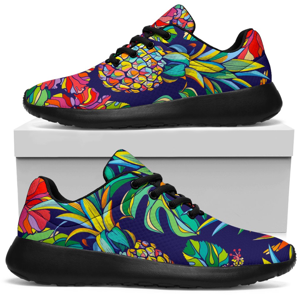 Colorful Aloha Pineapple Pattern Print Sport Sneakers