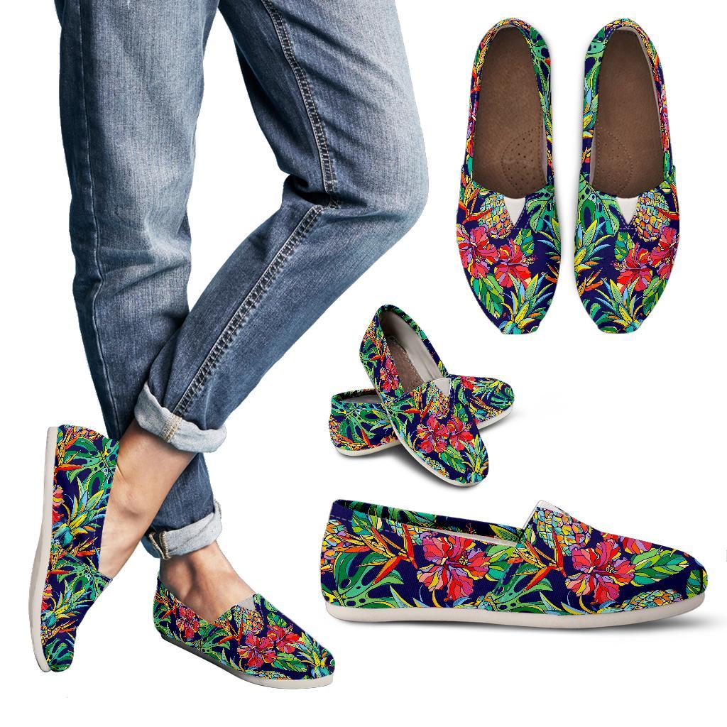 Colorful Aloha Pineapple Pattern Print Women's Casual Canvas Shoes