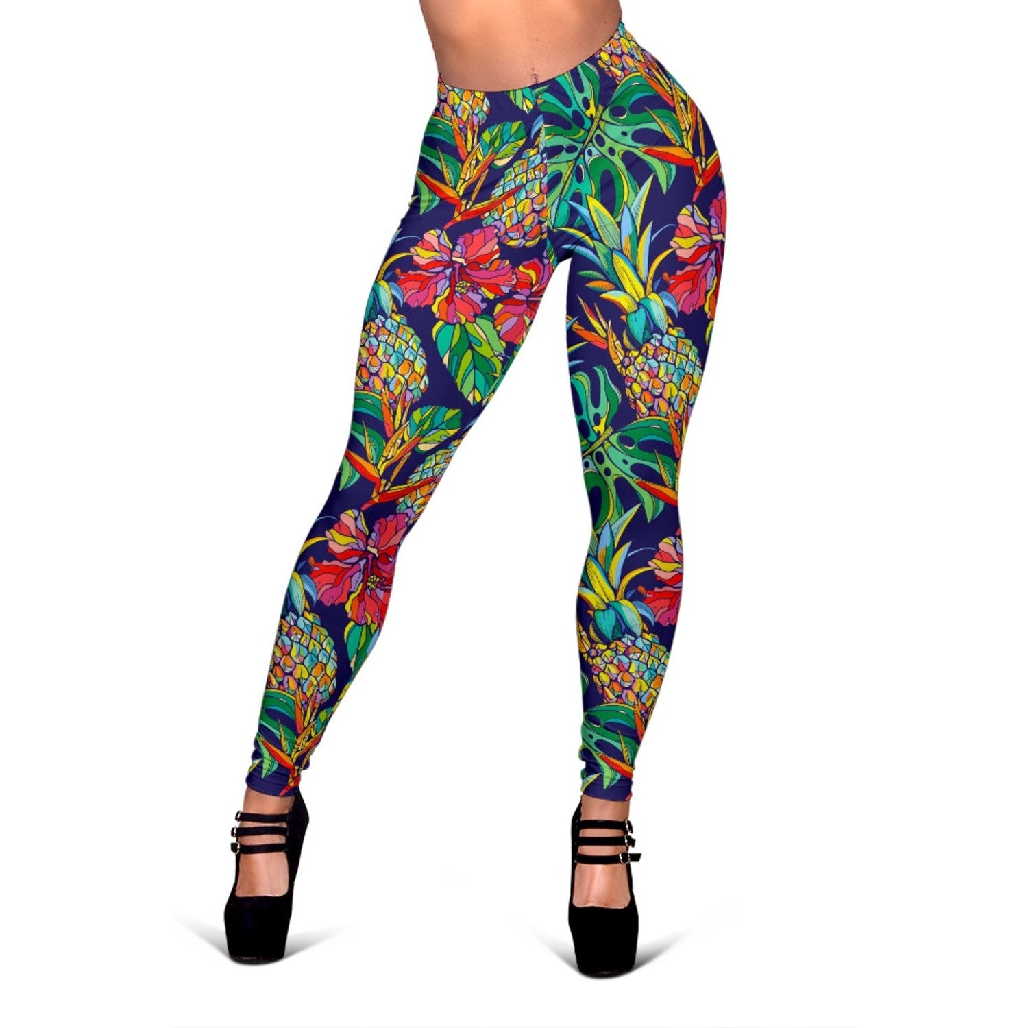 Colorful Aloha Pineapple Pattern Print Women's Leggings