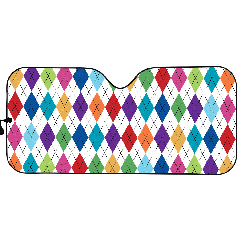 Colorful Argyle Pattern Print Car Sun Shade