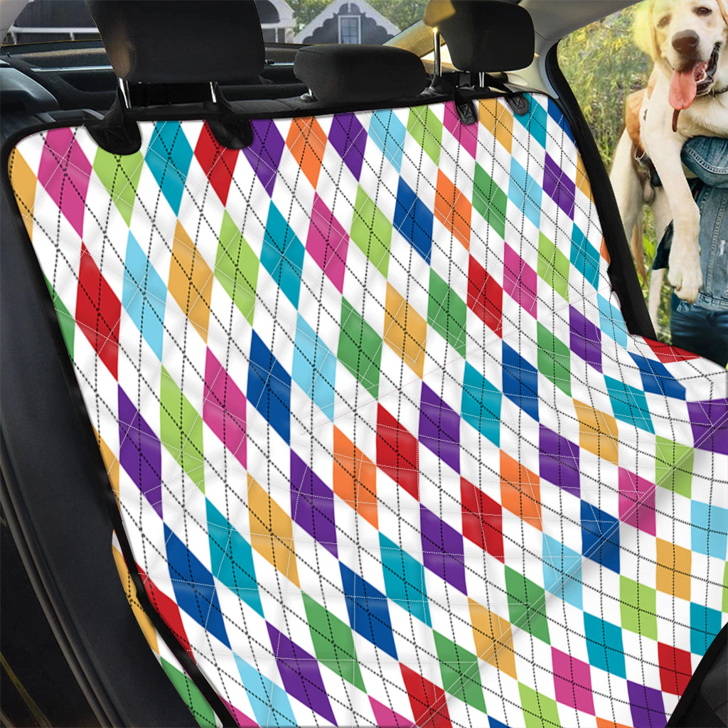 Colorful Argyle Pattern Print Pet Car Back Seat Cover