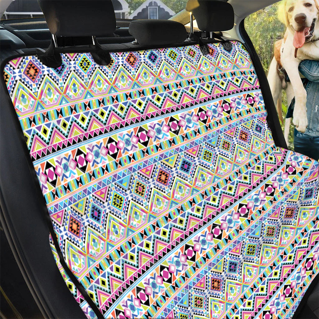 Colorful Aztec Geometric Pattern Print Pet Car Back Seat Cover