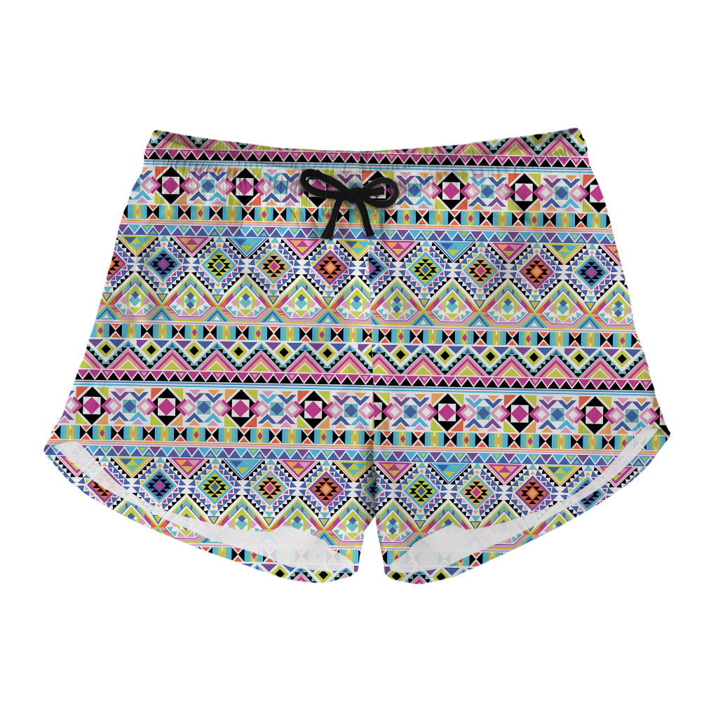 Colorful Aztec Geometric Pattern Print Women's Shorts