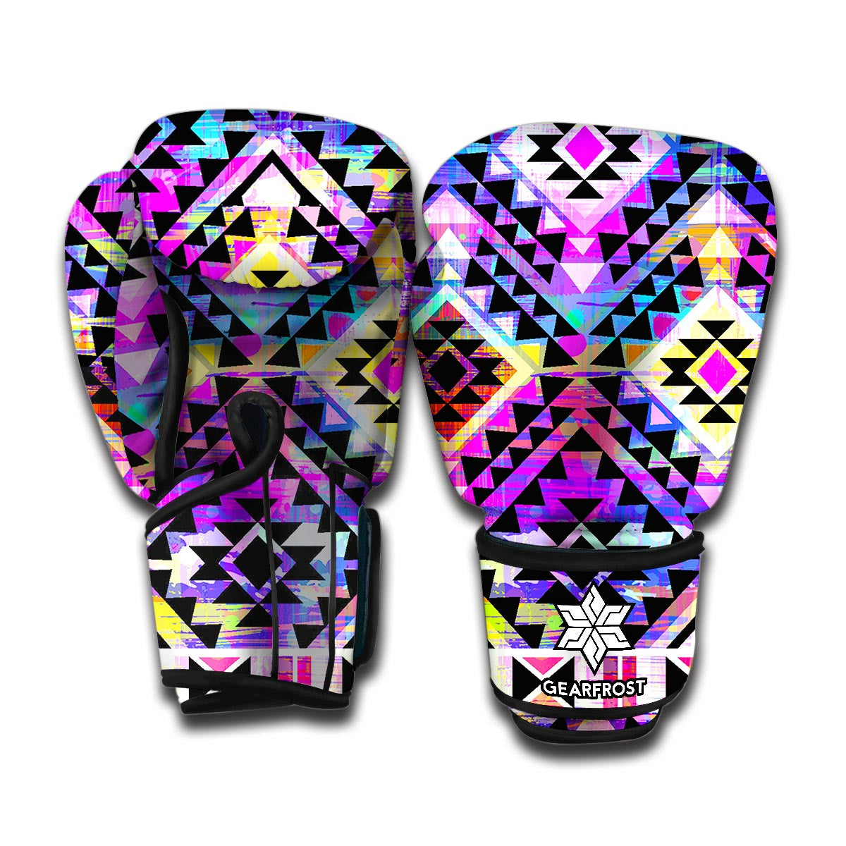 Colorful Aztec Pattern Print Boxing Gloves