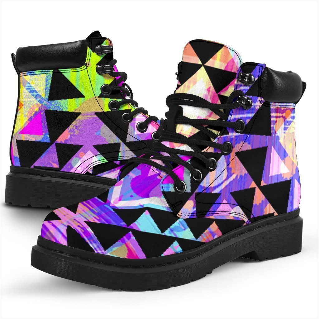 Colorful Aztec Pattern Print Classic Boots