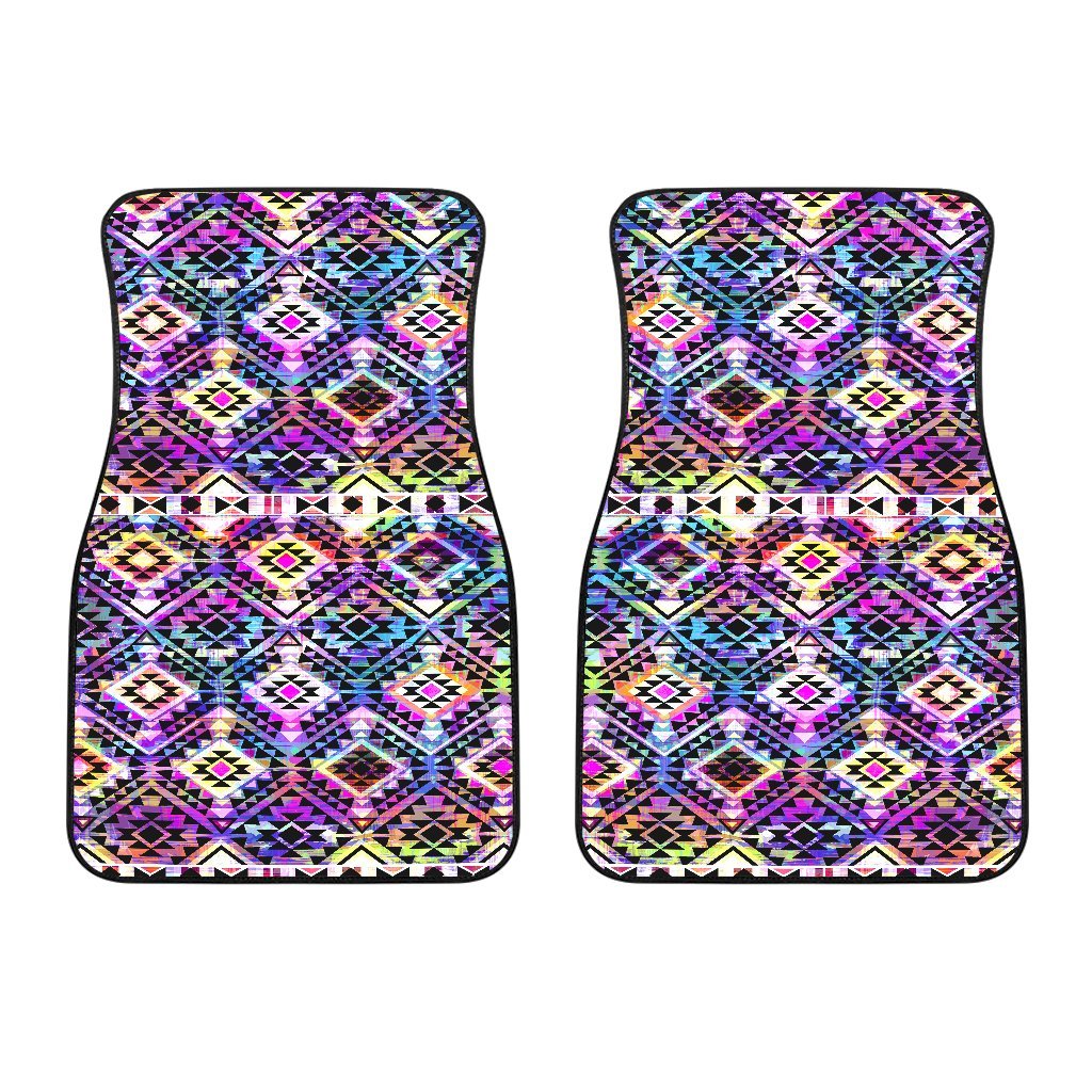 Colorful Aztec Pattern Print Front Car Floor Mats