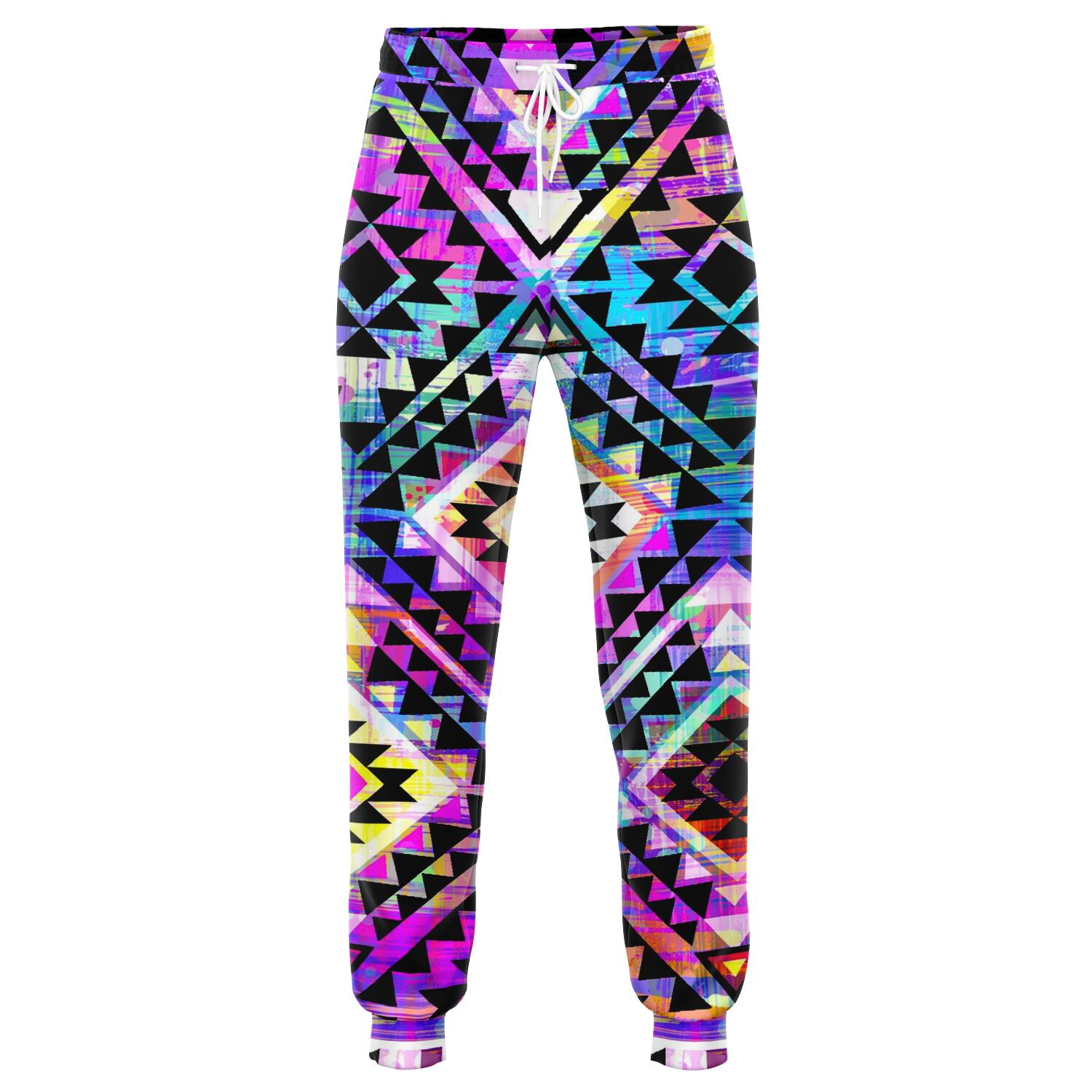 Colorful Aztec Pattern Print Jogger Pants