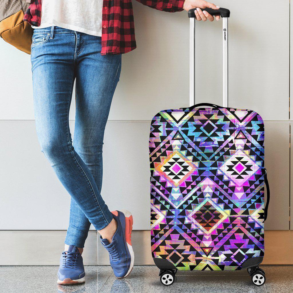 Colorful Aztec Pattern Print Luggage Cover