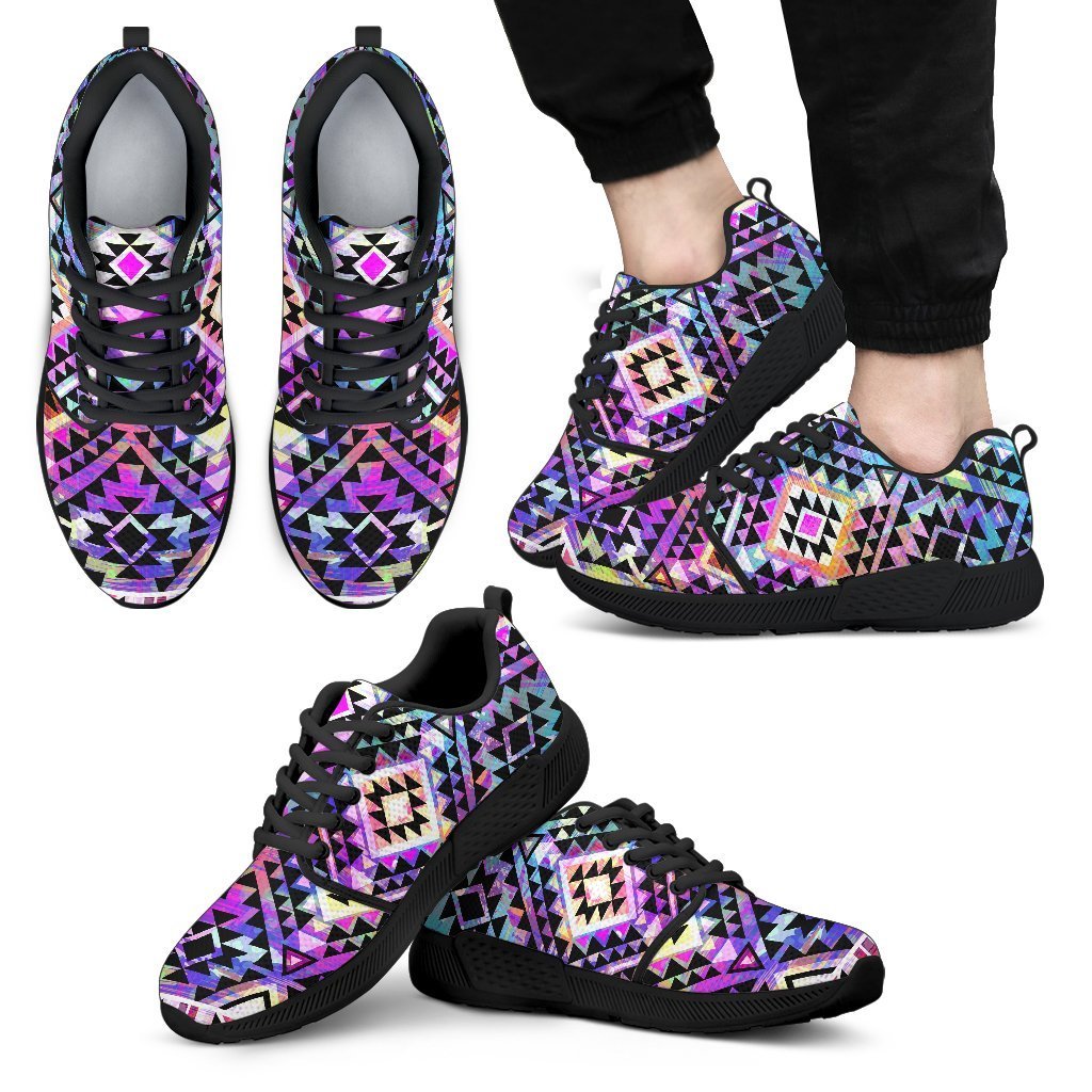 Colorful Aztec Pattern Print Men's Athletic Shoes