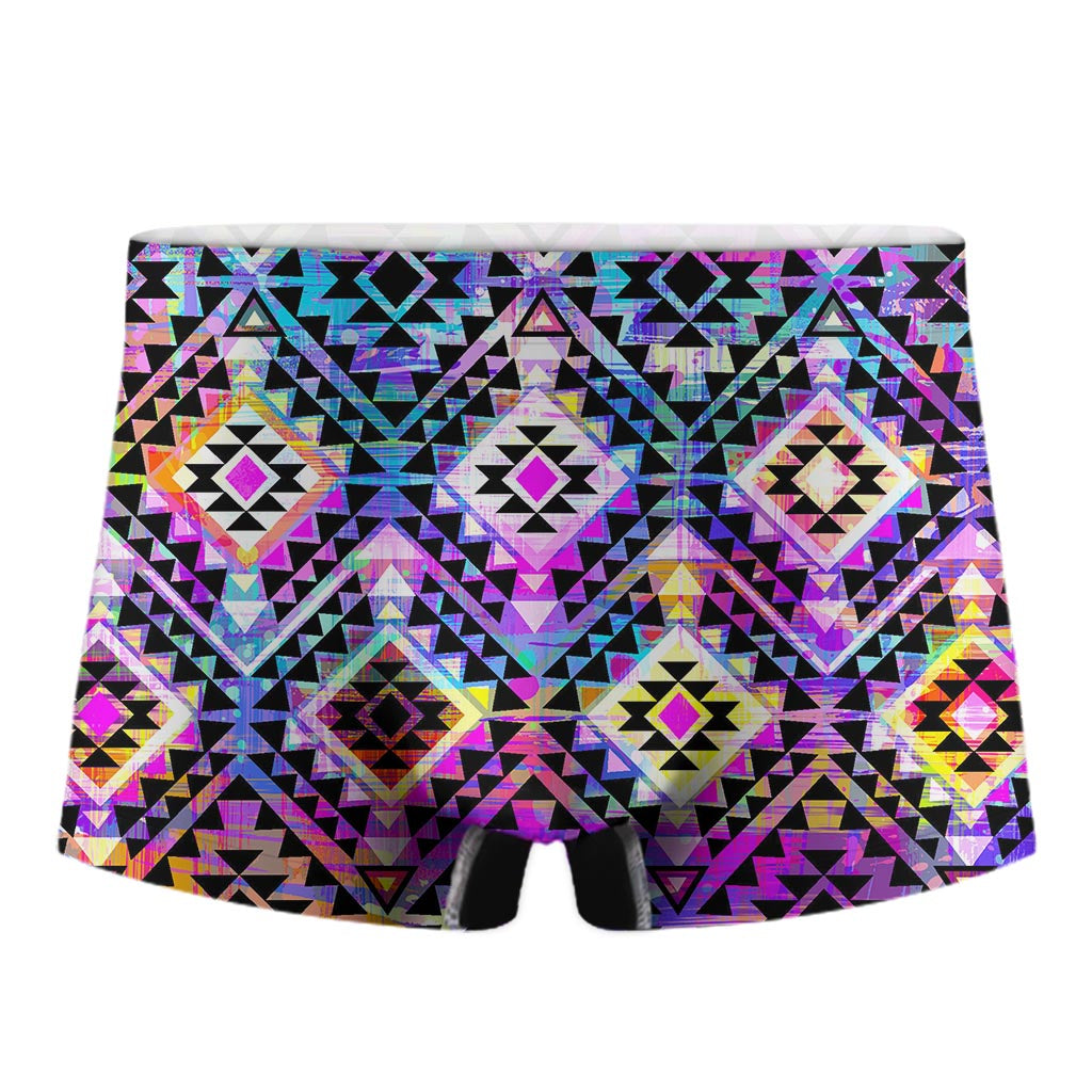 Colorful Aztec Pattern Print Men's Boxer Briefs