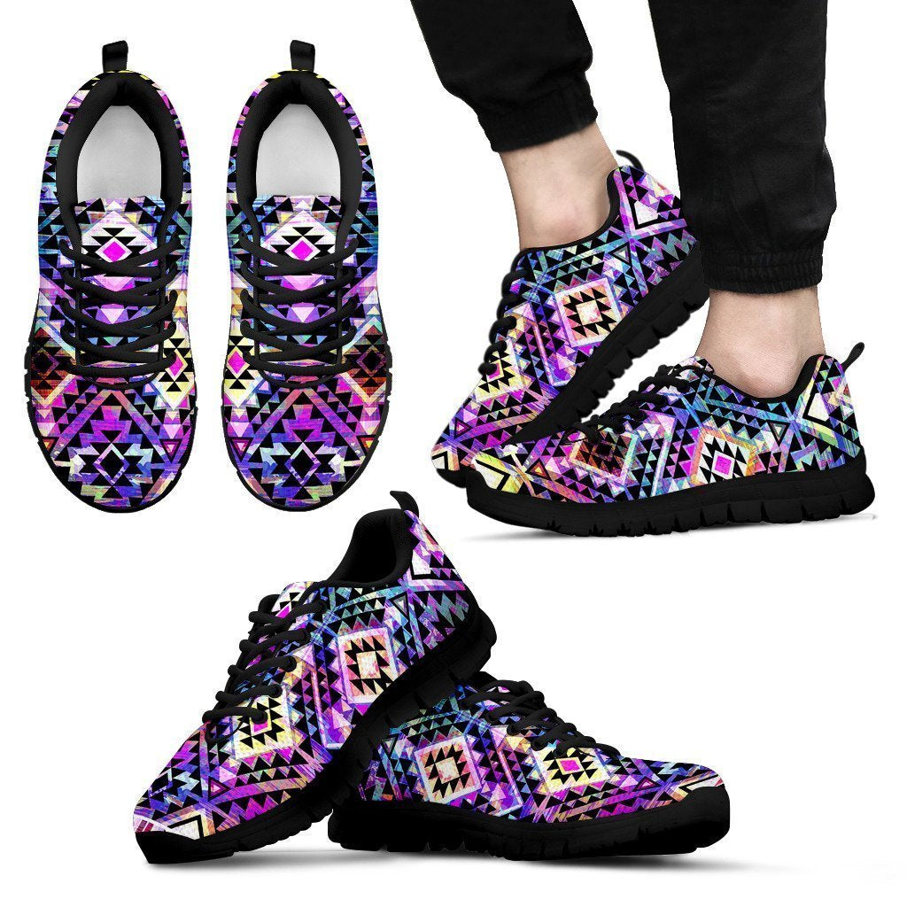 Colorful Aztec Pattern Print Men's Sneakers