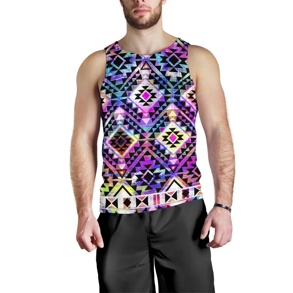 Colorful Aztec Pattern Print Men's Tank Top