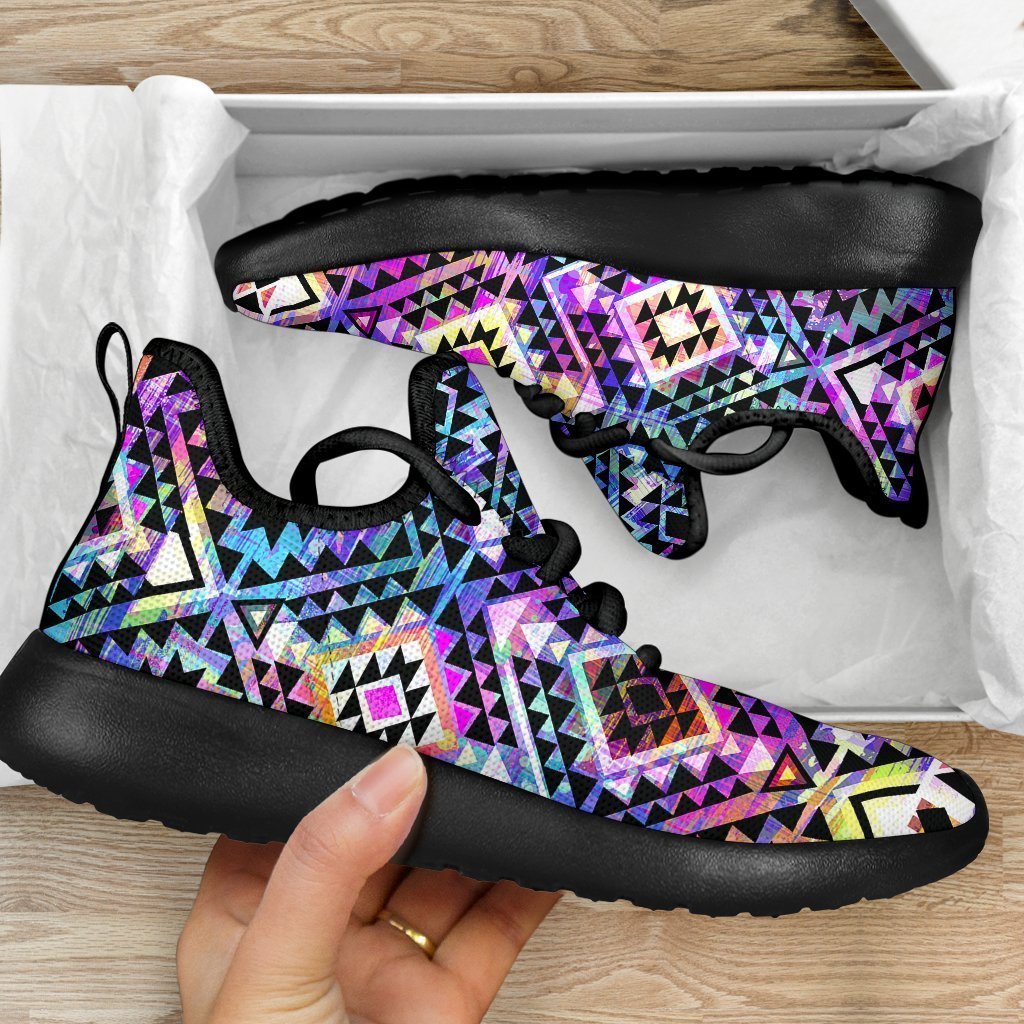 Colorful Aztec Pattern Print Mesh Knit Shoes