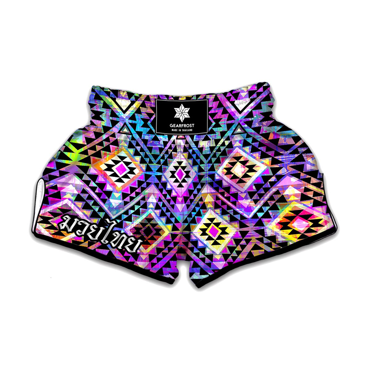 Colorful Aztec Pattern Print Muay Thai Boxing Shorts