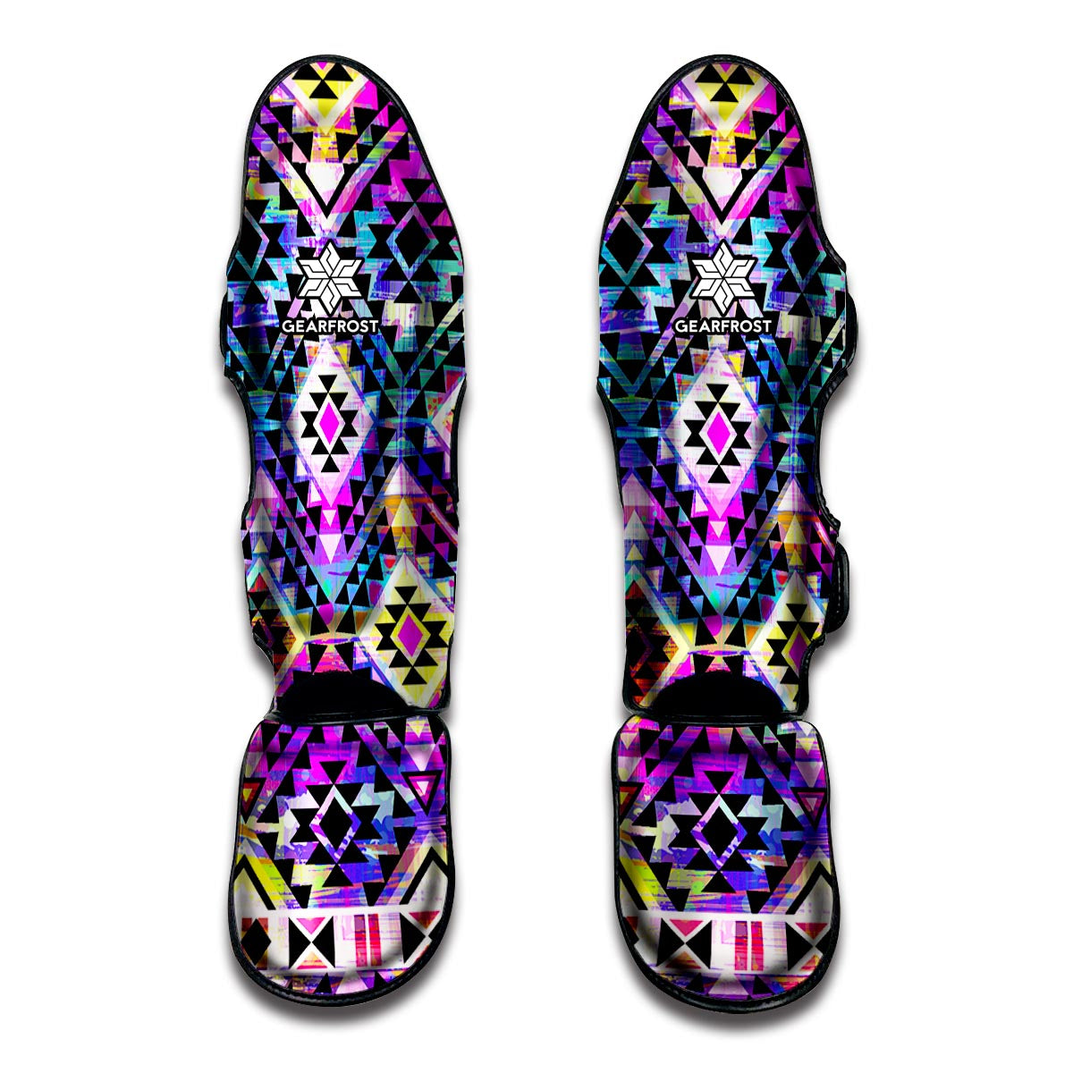 Colorful Aztec Pattern Print Muay Thai Shin Guards