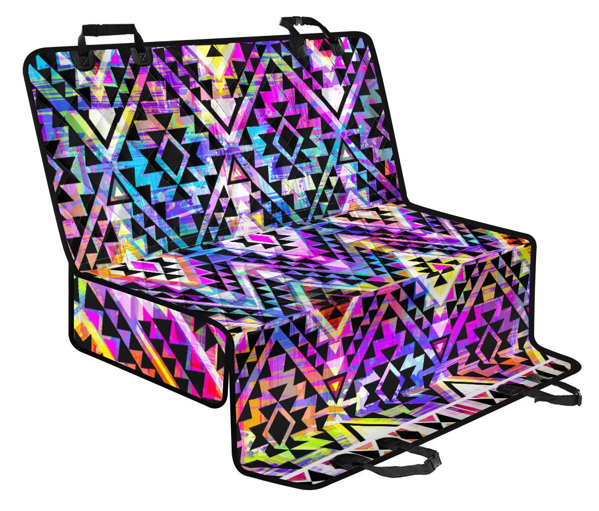 Colorful Aztec Pattern Print Pet Car Back Seat Cover