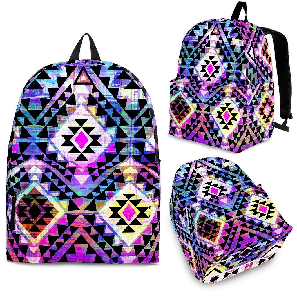 Colorful Aztec Pattern Print School Backpack