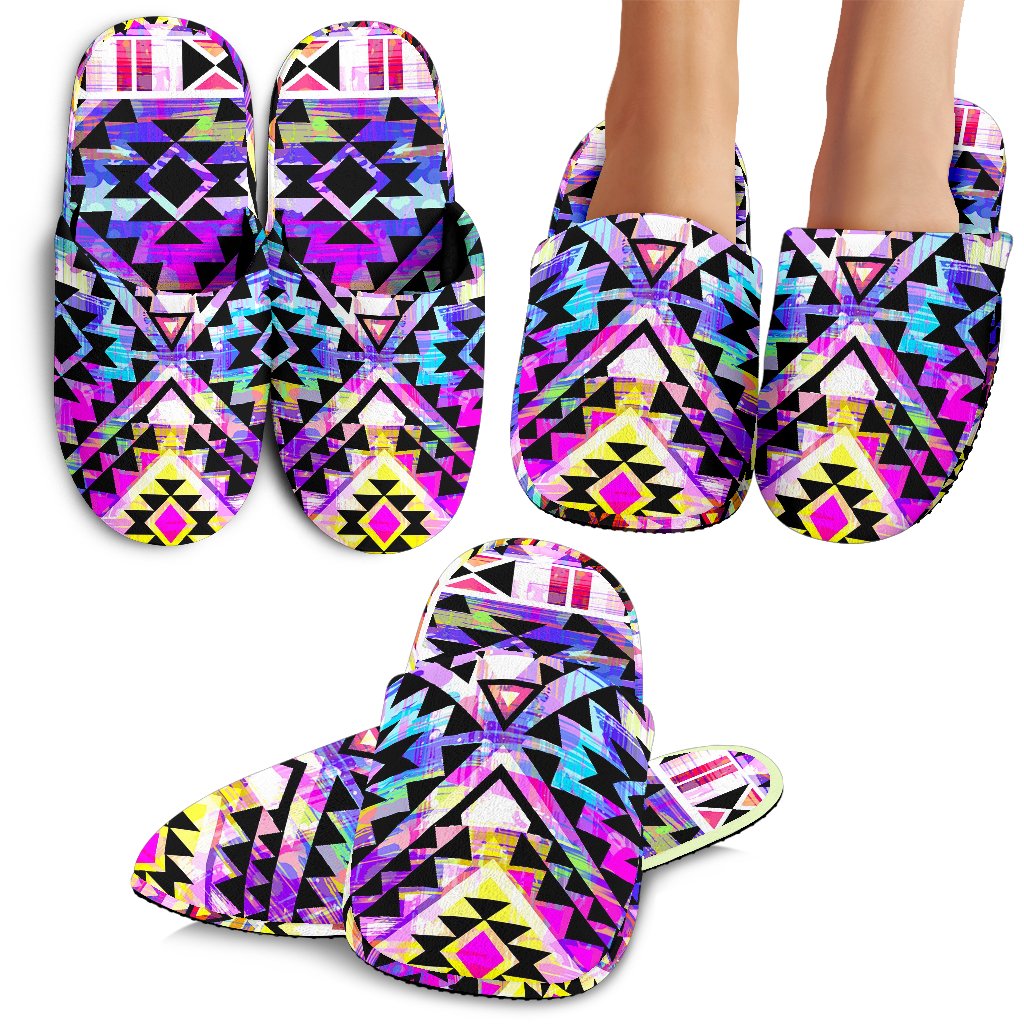 Colorful Aztec Pattern Print Slippers