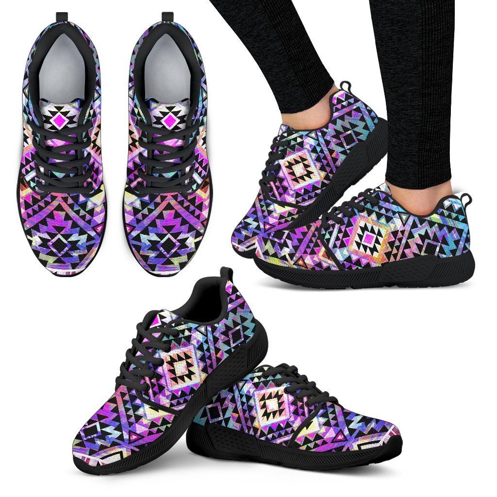 Colorful Aztec Pattern Print Women's Athletic Shoes