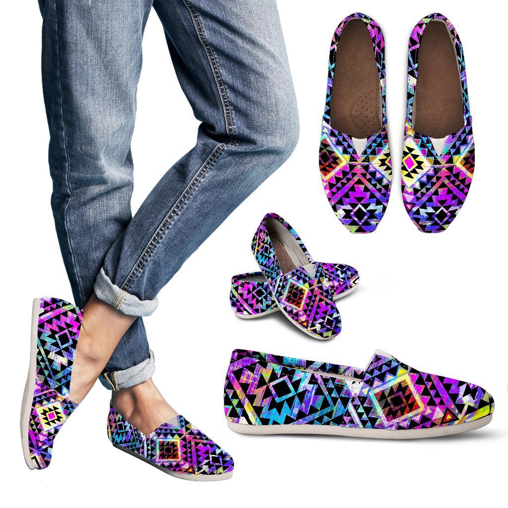 Colorful Aztec Pattern Print Women's Casual Canvas Shoes