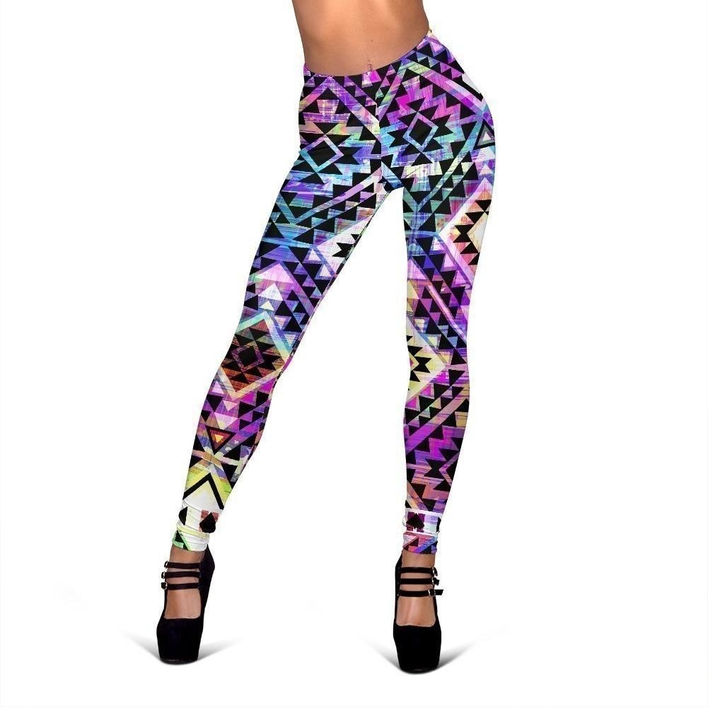 Colorful Aztec Pattern Print Women's Leggings