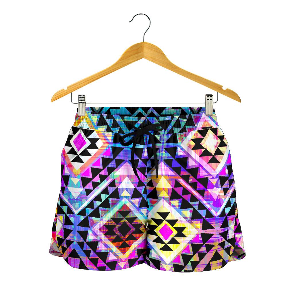 Colorful Aztec Pattern Print Women's Shorts