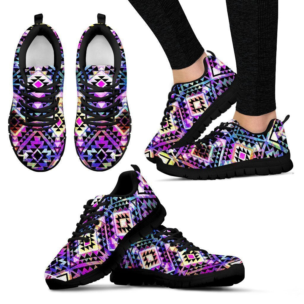 Colorful Aztec Pattern Print Women's Sneakers