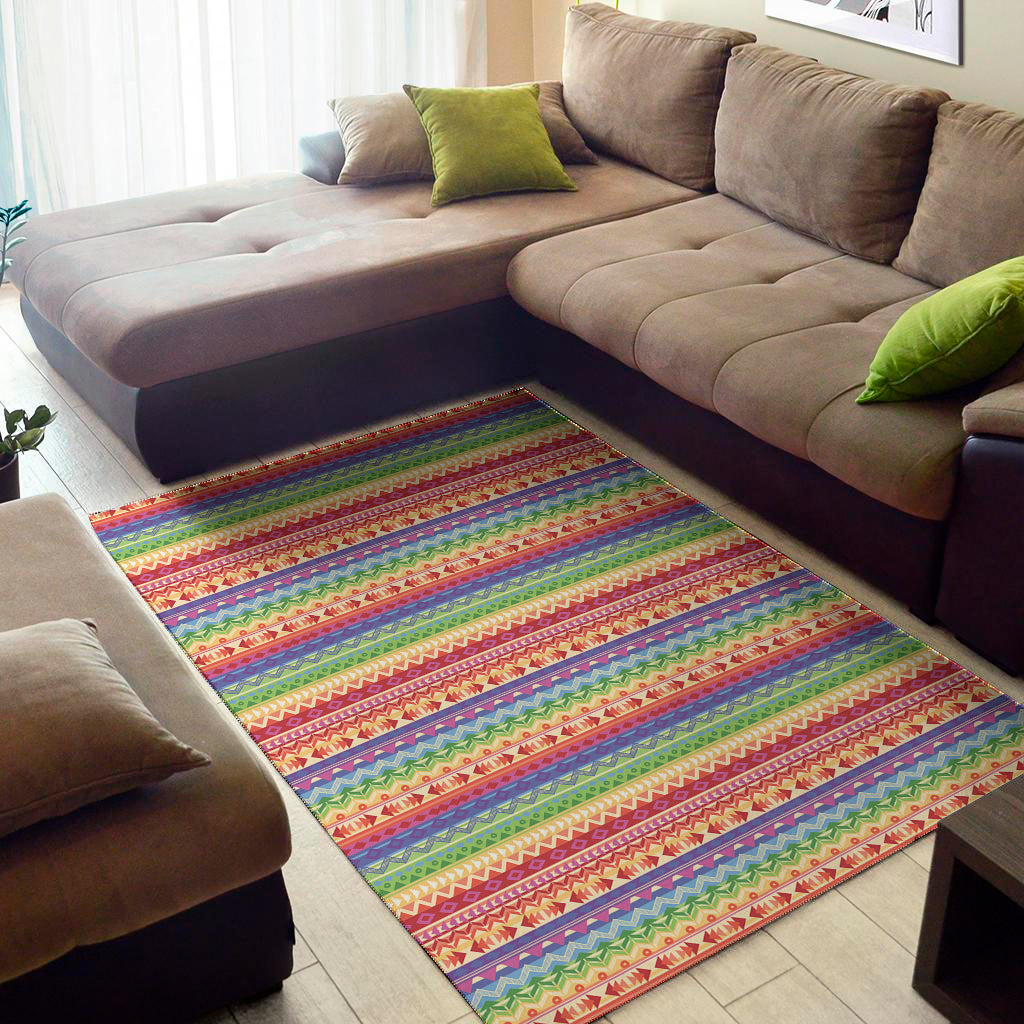 Colorful Aztec Tribal Pattern Print Area Rug