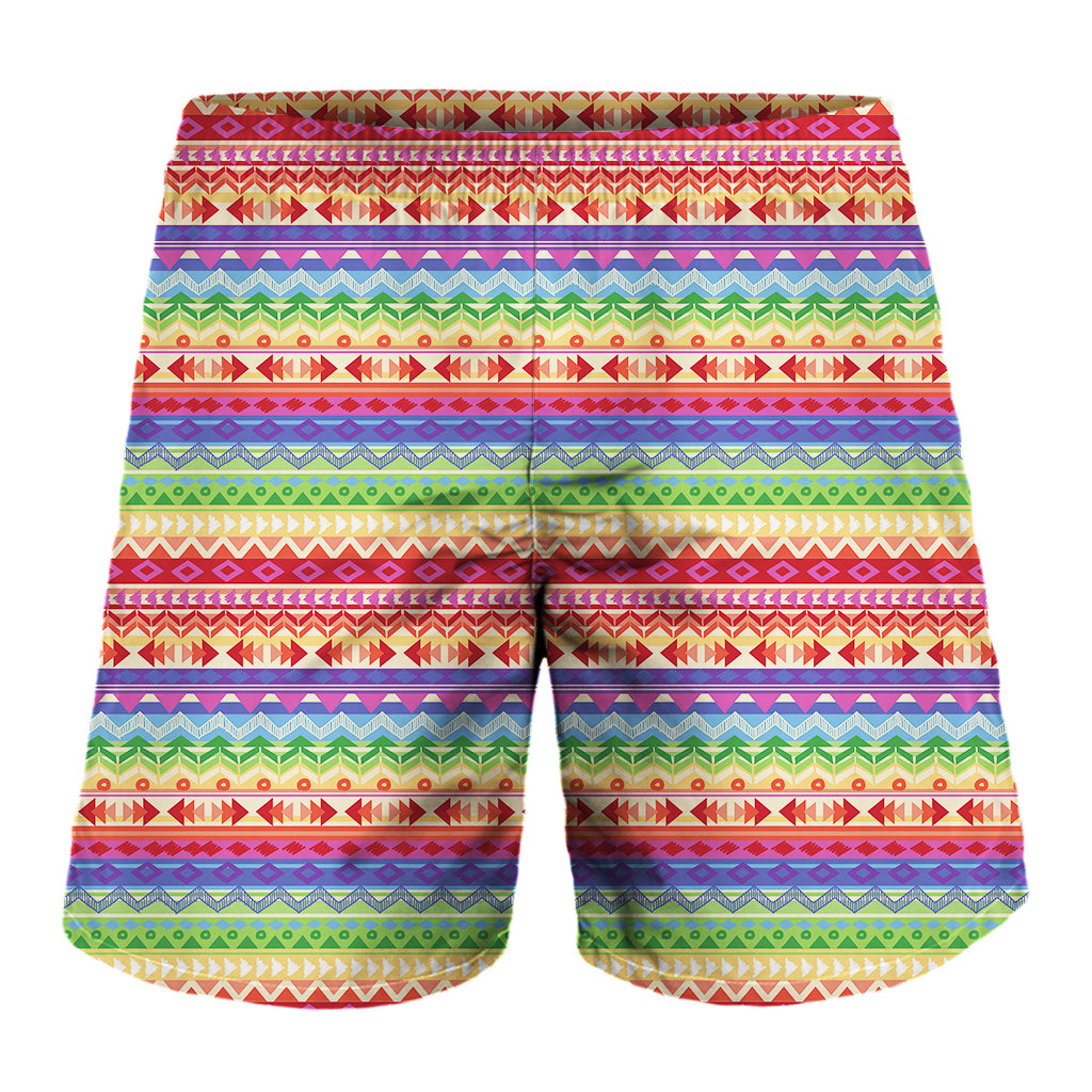 Colorful Aztec Tribal Pattern Print Men's Shorts