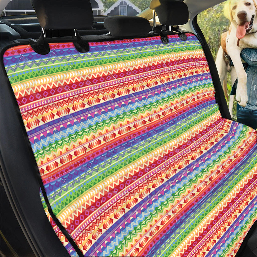 Colorful Aztec Tribal Pattern Print Pet Car Back Seat Cover