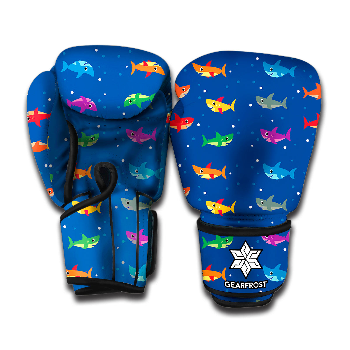 Colorful Baby Sharks Pattern Print Boxing Gloves