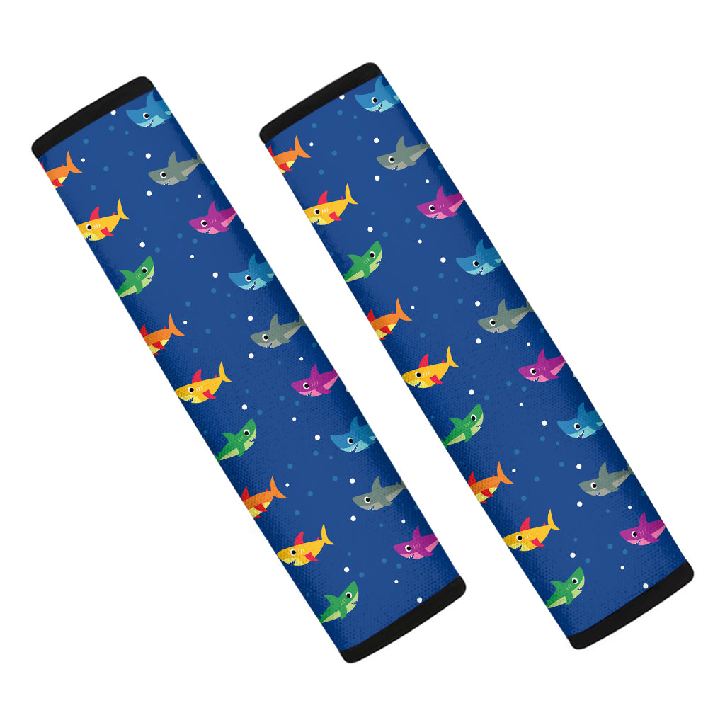 Colorful Baby Sharks Pattern Print Car Seat Belt Covers