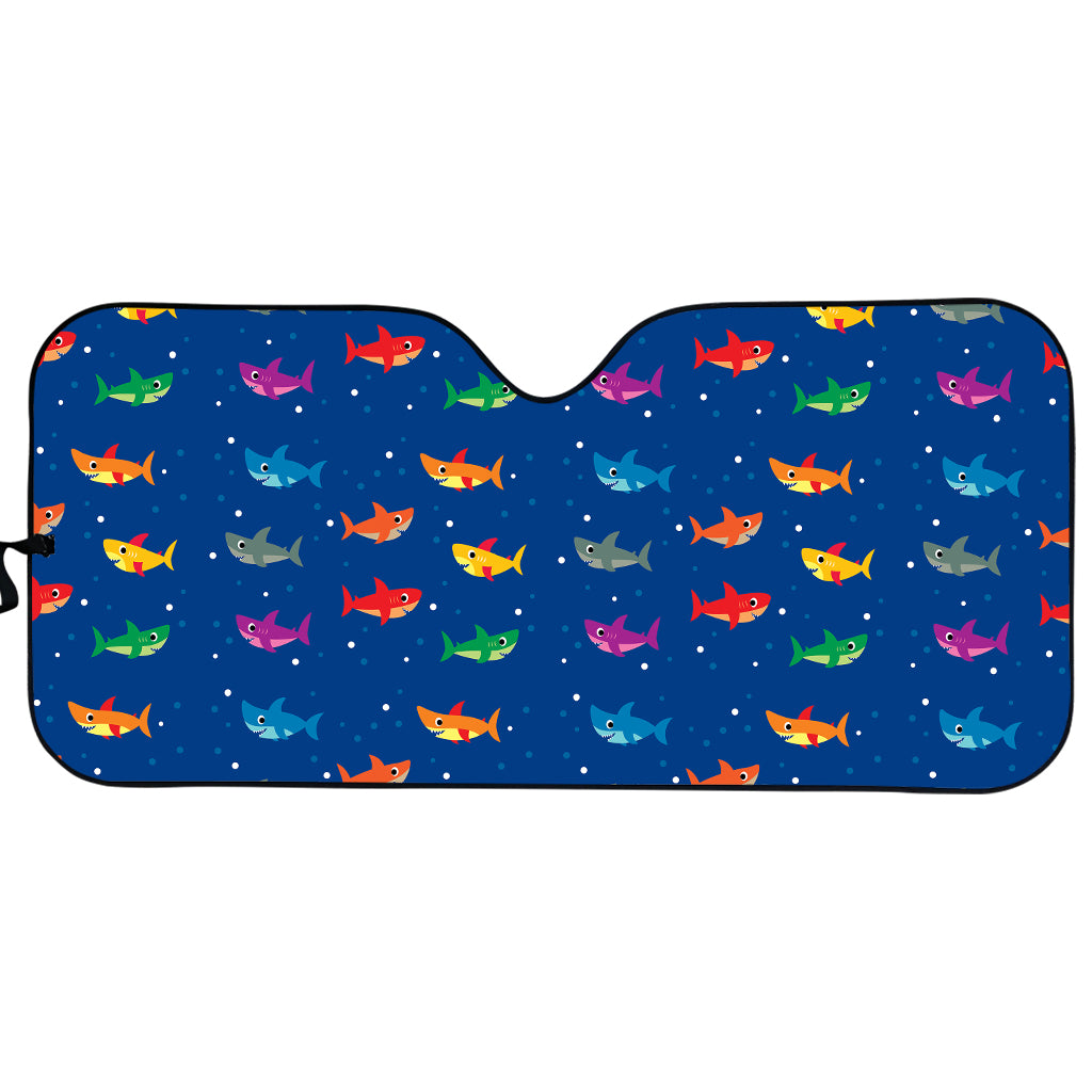 Colorful Baby Sharks Pattern Print Car Sun Shade