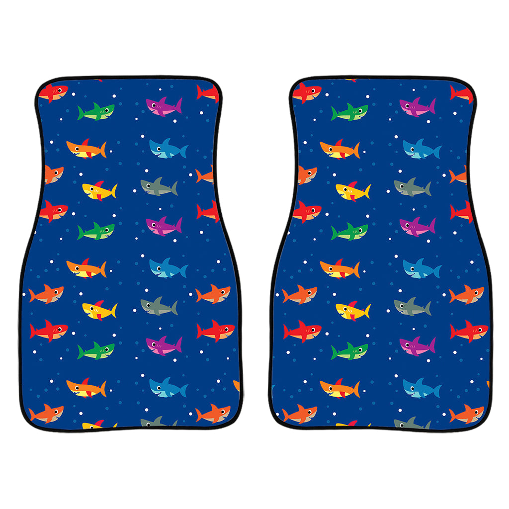 Colorful Baby Sharks Pattern Print Front Car Floor Mats