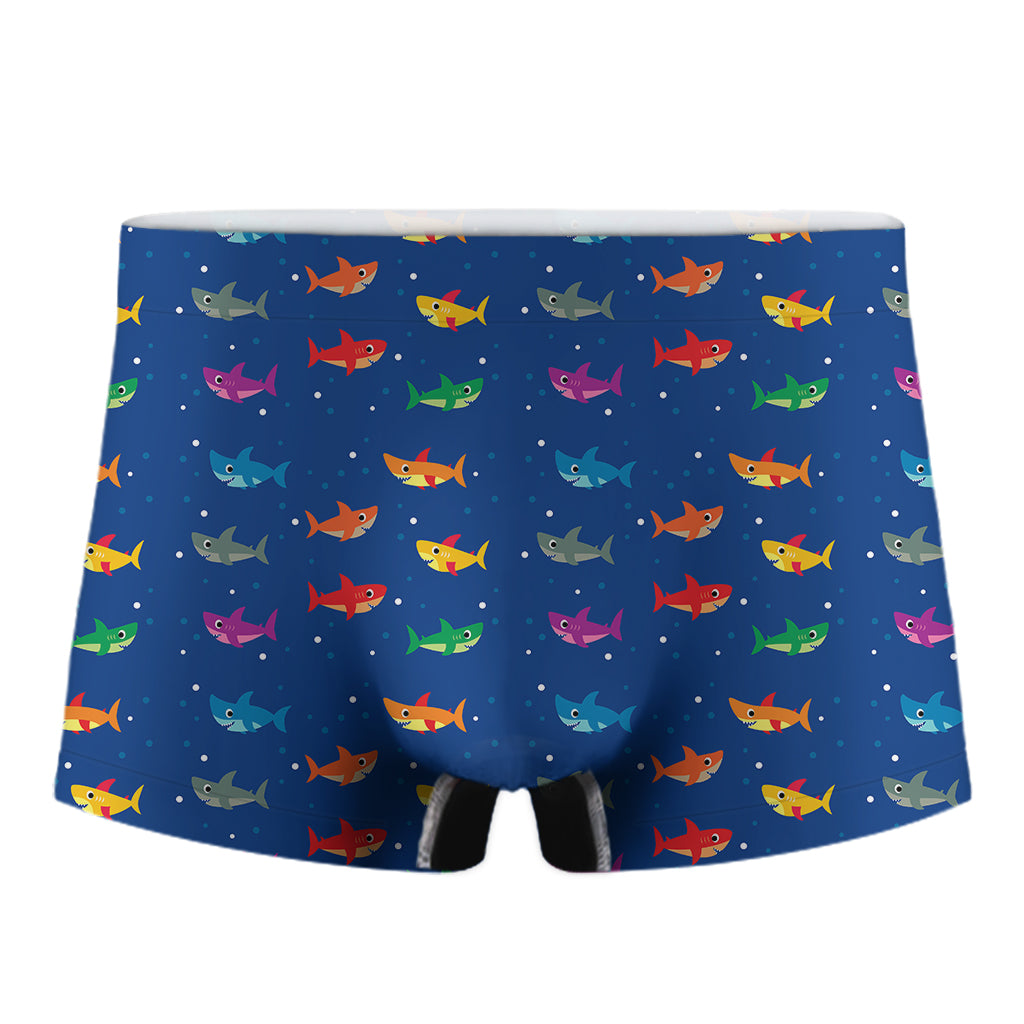 Colorful Baby Sharks Pattern Print Men's Boxer Briefs