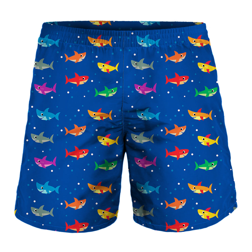 Colorful Baby Sharks Pattern Print Men's Shorts