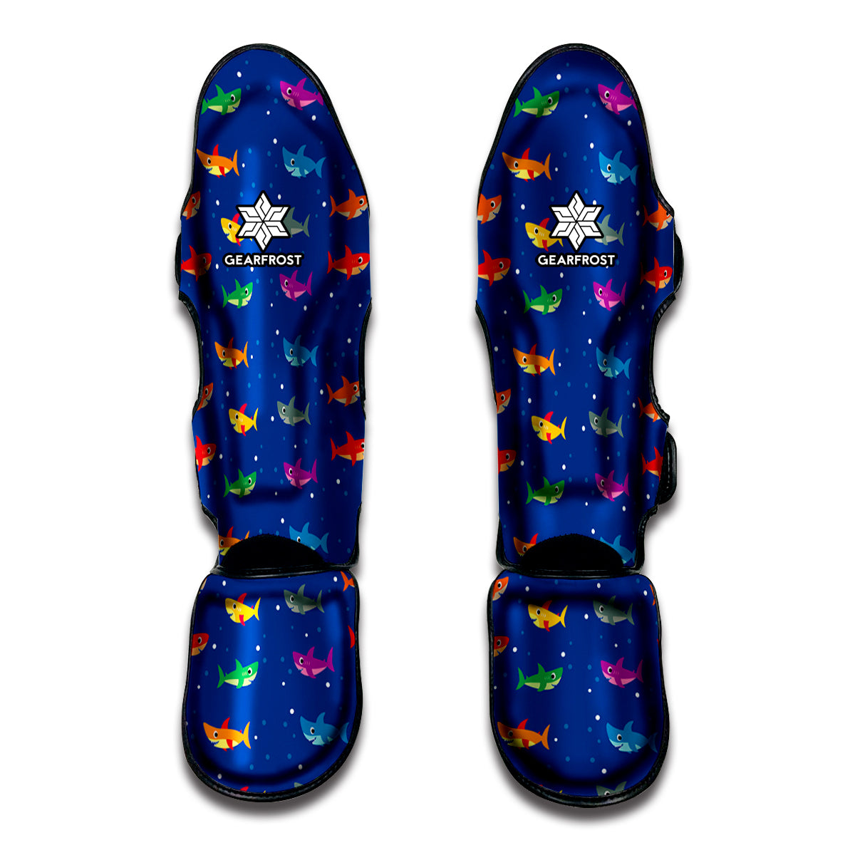 Colorful Baby Sharks Pattern Print Muay Thai Shin Guards