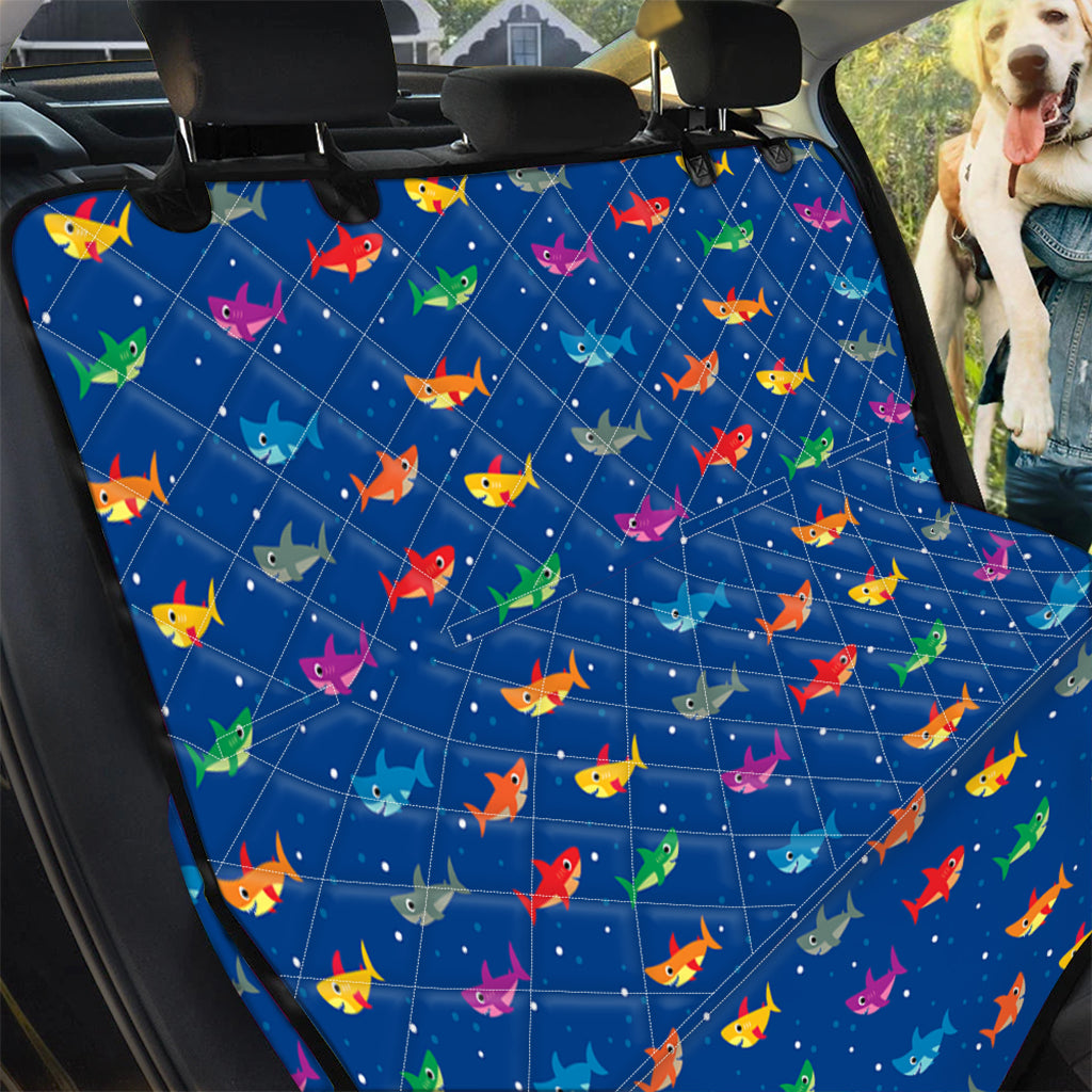 Colorful Baby Sharks Pattern Print Pet Car Back Seat Cover