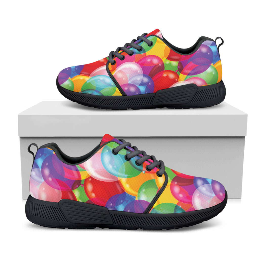 Colorful Balloon Pattern Print Black Athletic Shoes
